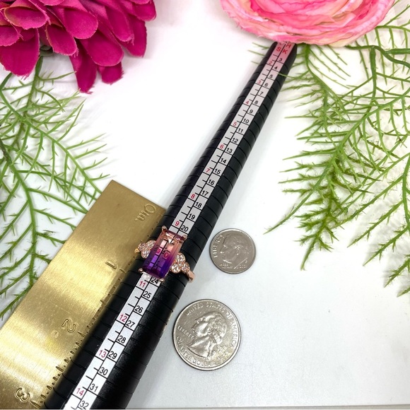 NEW⚜️Ombré Crystal Rose Gold Cocktail Ring - Picture 6 of 8